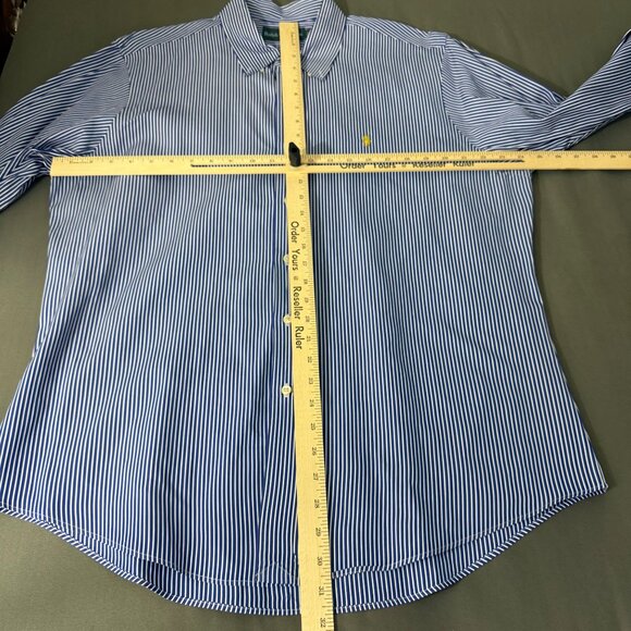 Ralph Lauren Shirt Men's Extra Large Long Sleeve Button-Down Shirt‎ Striped Blue - Picture 7 of 12